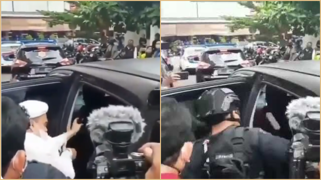 Viral Video Polisi Bersenjata Menendang ke Arah Habib Rizieq saat Masuk Mobil Tahanan