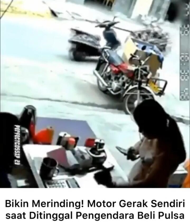 Asli Merinding Motor Ini Gerak Sendiri Nabrak Pengendara Lain, Ada Hantu Kah?