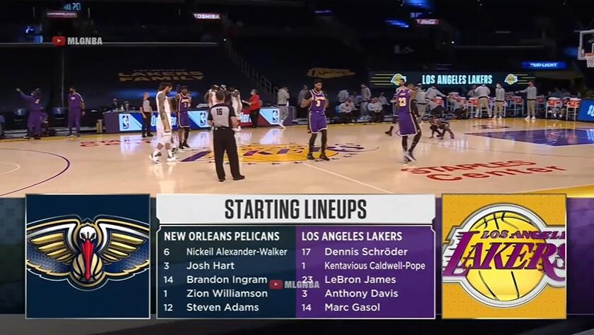 New Orleans Pelican Dihajar LA Lakers di Staples Center Hasil Akhir 95-112