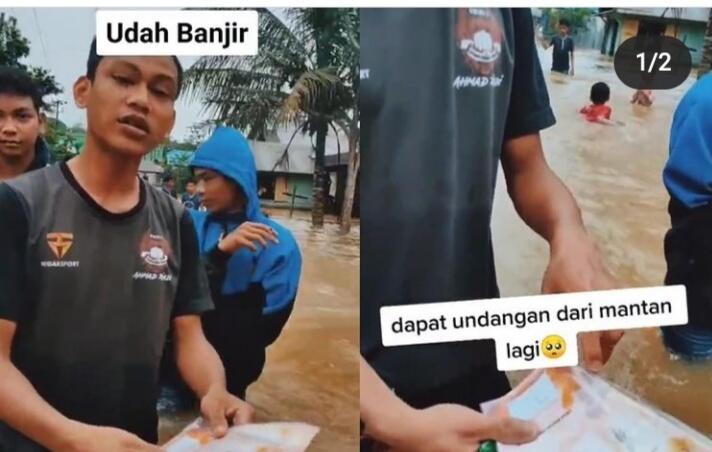 Apes! Pria Ini Udah Kena Banjir Dapat Undangan Dari Mantan, Netizen : Tenggelamkan!