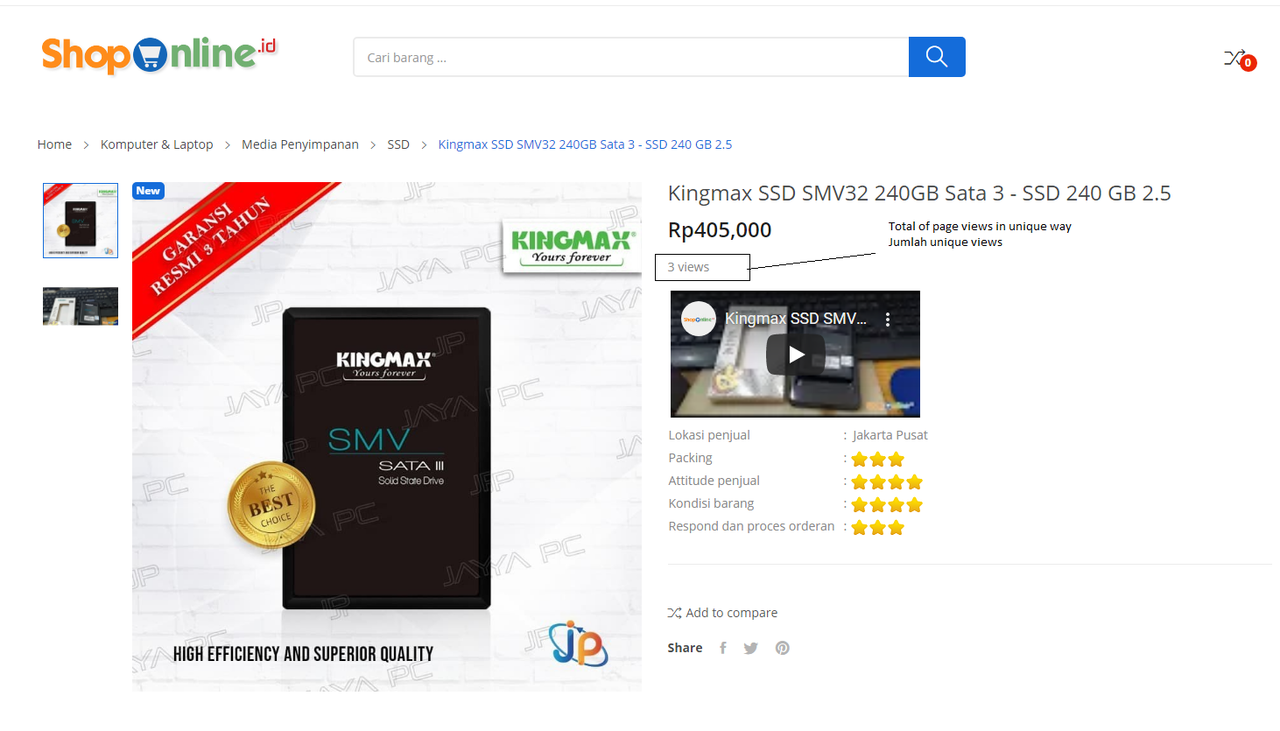Prestashop 1.7 - Number Of Unique Views for Product.