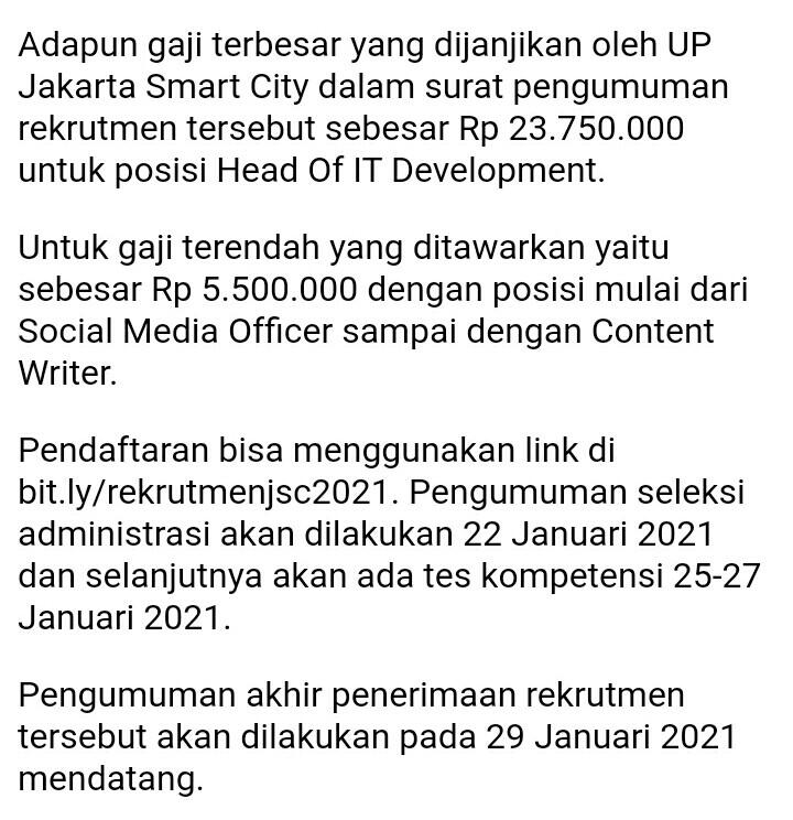 Besaran Gaji di 39 Posisi Loker Jakarta Smart City 2021, dari Graphic Designer