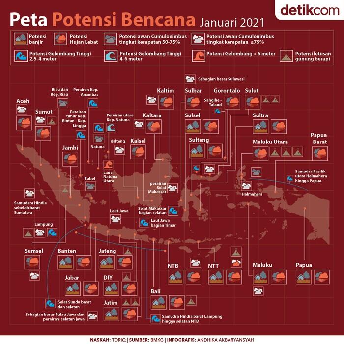 Peta Potensi Bencana Januari 2021