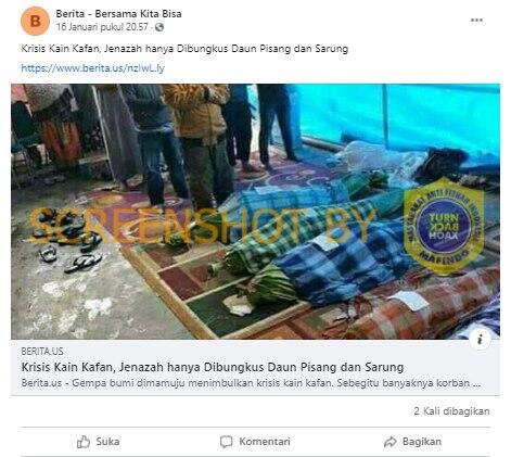 Jenazah Korban Gempa Bumi di Mamuju Dibungkus Pakai Daun Pisang