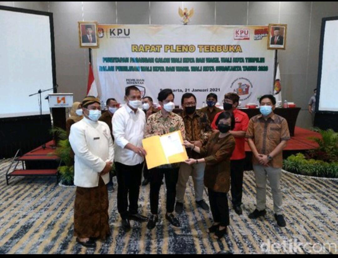 Sah! Gibran Rakabuming ditetapkan sebagai walikota solo terpilih.