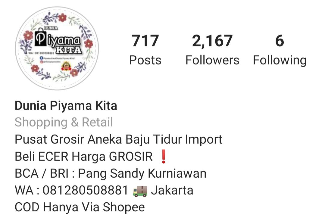 Pusat Grosir Aneka Baju Tidur Import