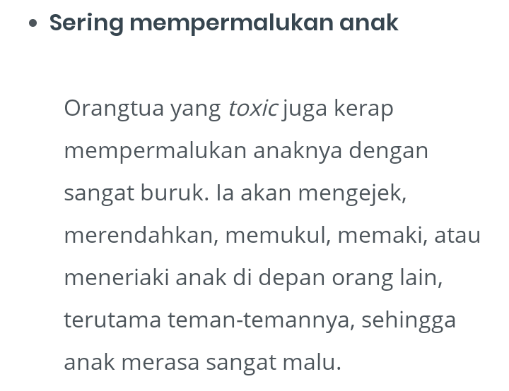 Sadarkah Bunda Perbuatan Berikut Merupakan Perundungan Bagi Anak?Toxic Parent!