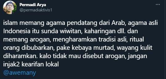 Dikecam! Abu Janda Tuding Islam Agama Arogan dan Pendatang dari Arab