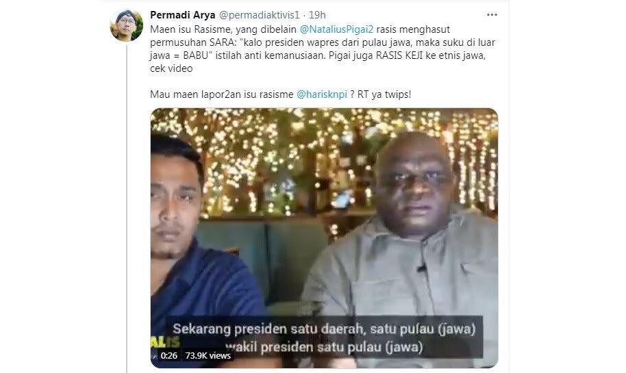 #PigaiHinaSukuJawa Menggema, Pigai Bantah Dia Hina Suku Diluar Jawa Babu: Itu Kritik!