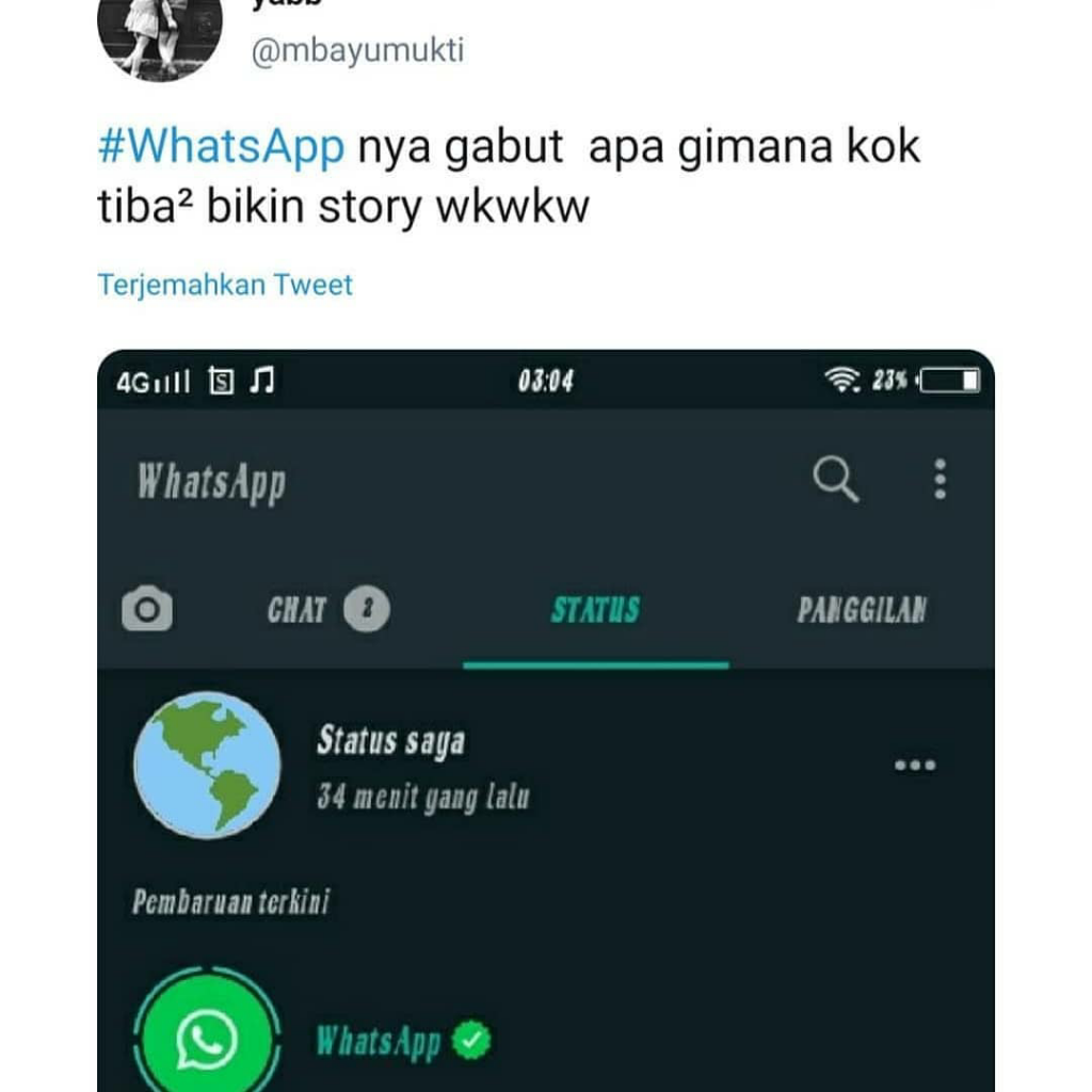 Ngakak, Begini Tanggapan Kocak Warganet Atas Munculnya Stories WA Dari WhatsApp