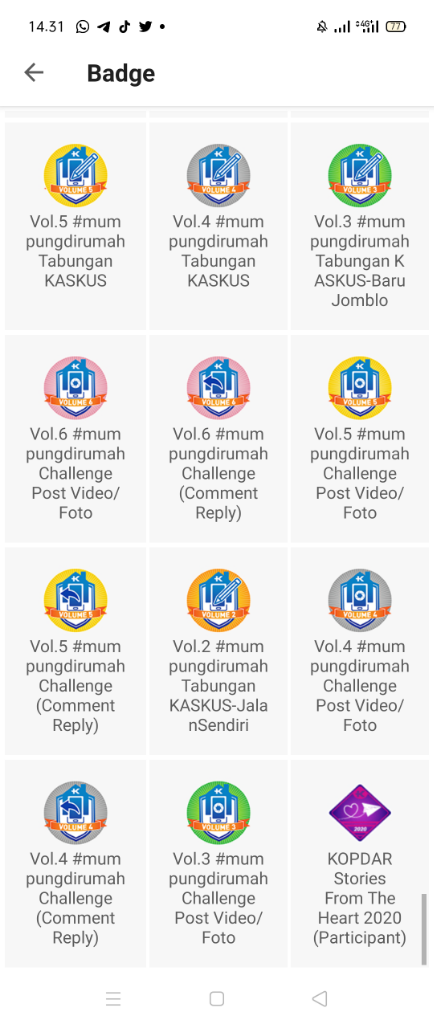 COC KBH Badge yang Ane Rindukan