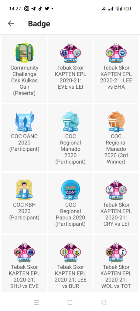 COC KBH Badge yang Ane Rindukan