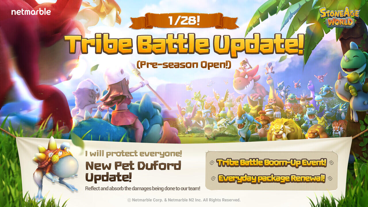 StoneAge World Hadirkan Tribe Battle, Family Pet Baru, dan Beragam Event untuk Pemain