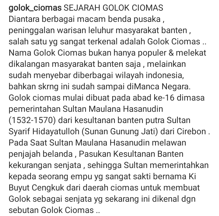 Golok Ciomas: Pusaka Warisan Leluhur, Sakti Termasyhur