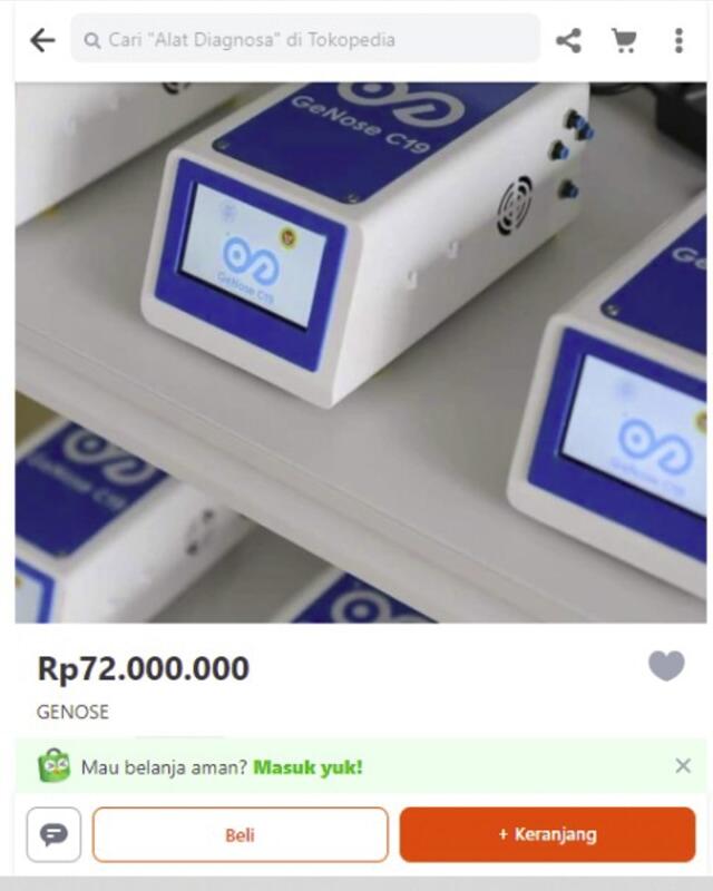 Waspada ! GeNose Dijual 90 Juta Di Toko Online