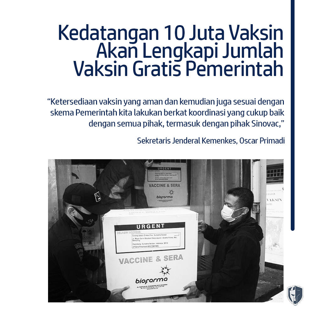 Vaksin Covid-19 Sudah Tiba di Tanah Air