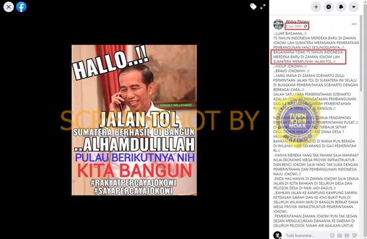 75 Tahun Indonesia Merdeka, Baru Ada Jalan Tol di Sumatera saat Era Jokowi