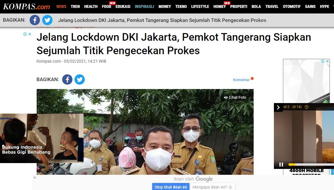 Jelang Lockdown DKI Jakarta, Pemkot Tangerang Siapkan Sejumlah Titik Pengecekan