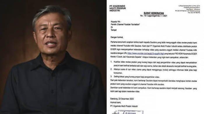 Terjawab, Inilah Orang yang Minta Tim Legal EIGER Terbitkan Surat Keberatan Video