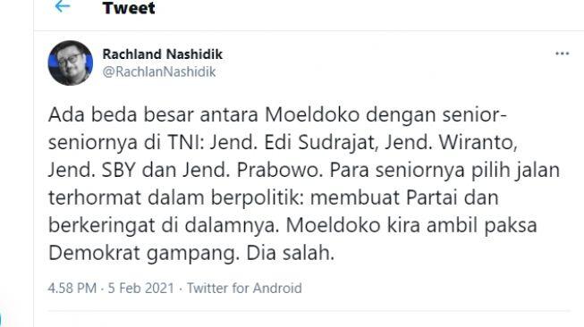 Rachland Nashidik: Moeldoko Kira Ambil Paksa Demokrat Gampang, Dia Salah
