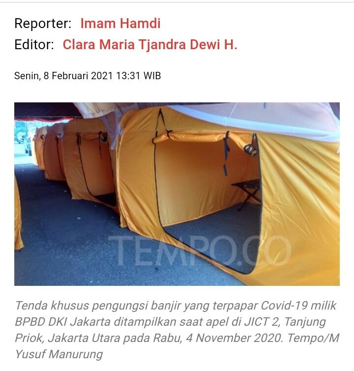 Anies Baswedan Siapkan 100 Tenda Khusus Pengungsi Banjir yang Kena Covid-19