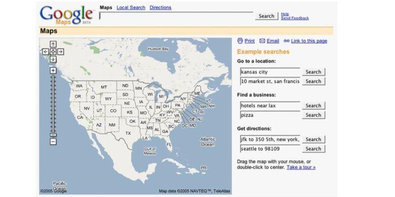 Begini Tampilan Awal Google Maps yang Dirilis 16 Tahun Lalu