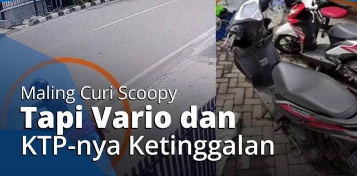 Aksi Konyol Maling Motor di Solo, Curi Scoopy Tinggalkan Vario Miliknya Plus KTP 

