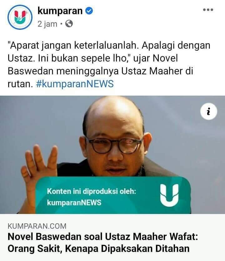 Sebut Aparat Keterlaluan ke Maaher, Novel Baswedan: Orang Sakit Dipaksakan Ditahan