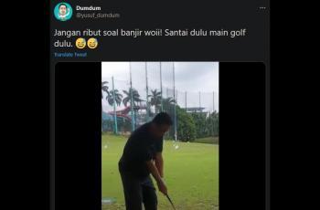 Video Anies Main Golf Saat Jakarta Banjir Kena Sindir, Netizen: Santai Dulu