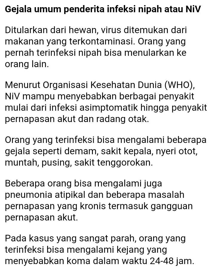 Pakar Unair: Virus Nipah Berpotensi Pandemi Jilid 2