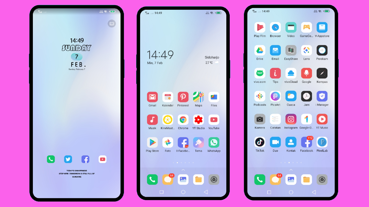 Download Kumpulan 3 Tema Vivo Vivo paling Cakep Bisa Untuk Semua Vivo