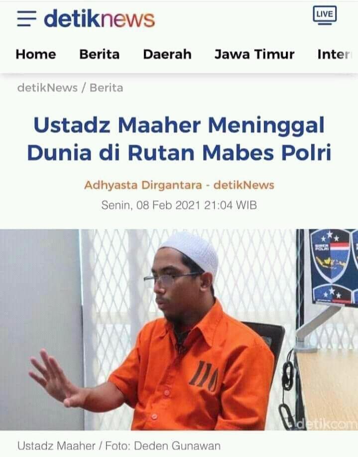 Ustadz Maher Meninggal Dirutan