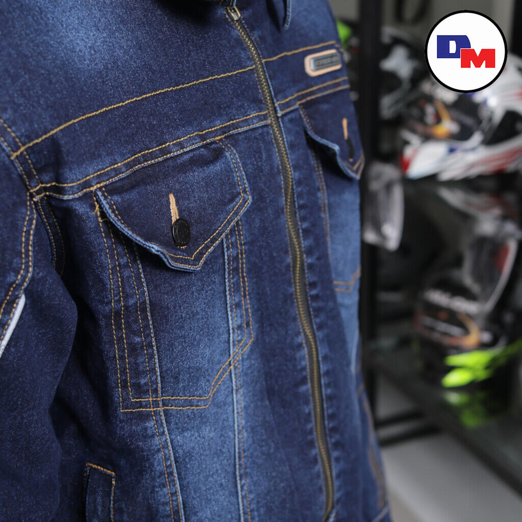 Jaket Jins Protektor Buat Naik Motor... Produksi Lokal