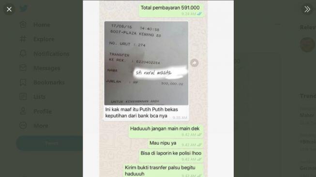 Niat Menipu Lewat Transaksi Online, Alibi Bukti Transfer Ini Bikin Ngakak