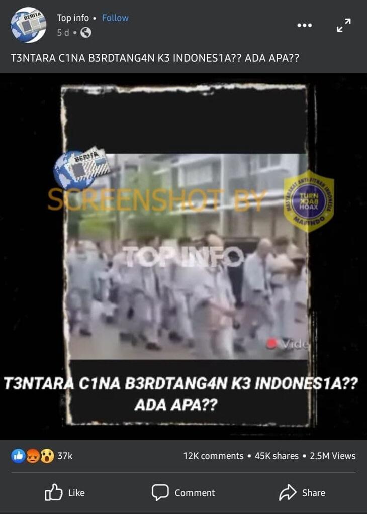 Tentara Tiongkok Masuk dengan Menyamar Pakai Baju Nakes