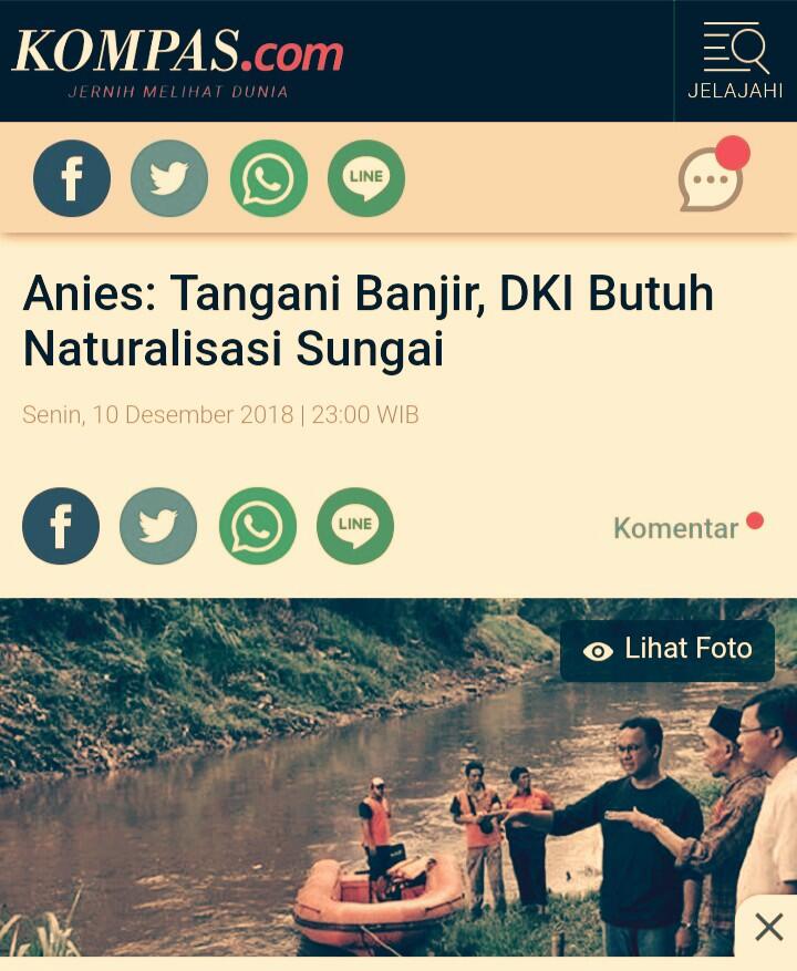 Anies Hapus Program Normalisasi Sungai untuk Atasi Banjir