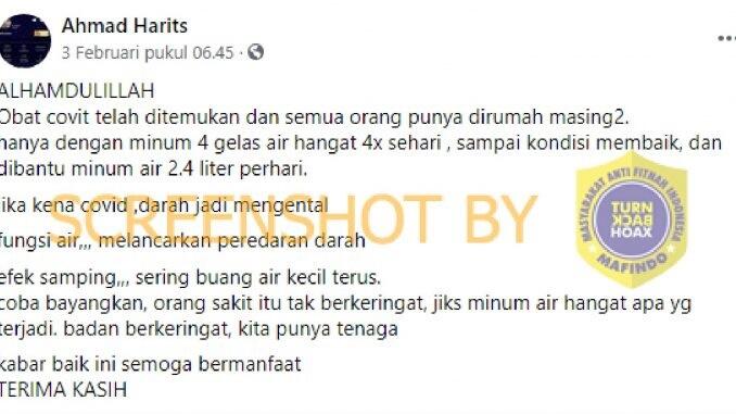 Minum Air Hangat Lancarkan Peredaran Darah Pasien COVID-19