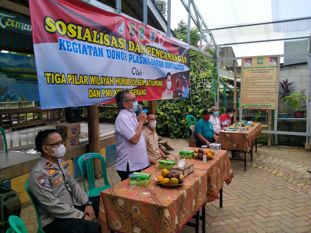 PMI Sosialisasikan Plasma Konvalesen Bareng Polsek Jatiuwung