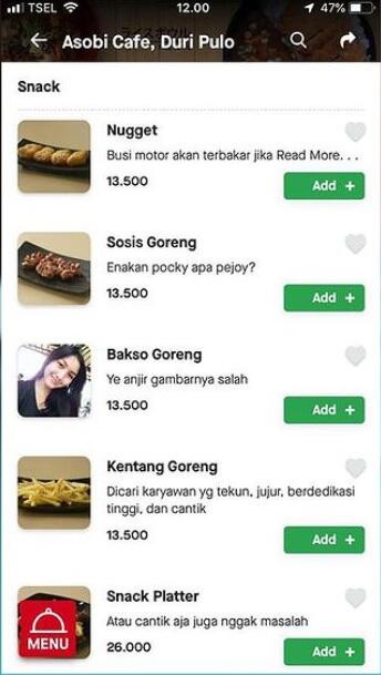 Deskripsi Makanan di Aplikasi Ini, Benar-Benar Sukses Membuat Customernya Emosi Jiwa!