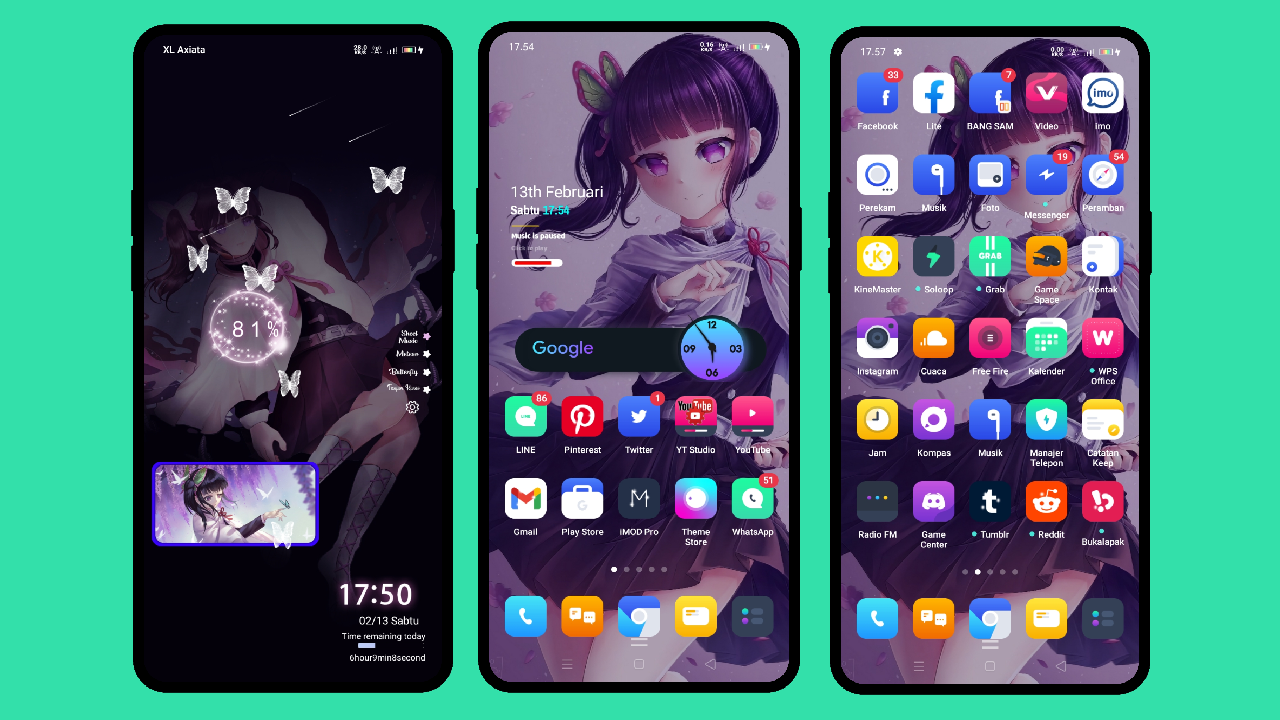 Download Theme Anime Tsuyuri Kanao Tema Realme ColorOs Oppo