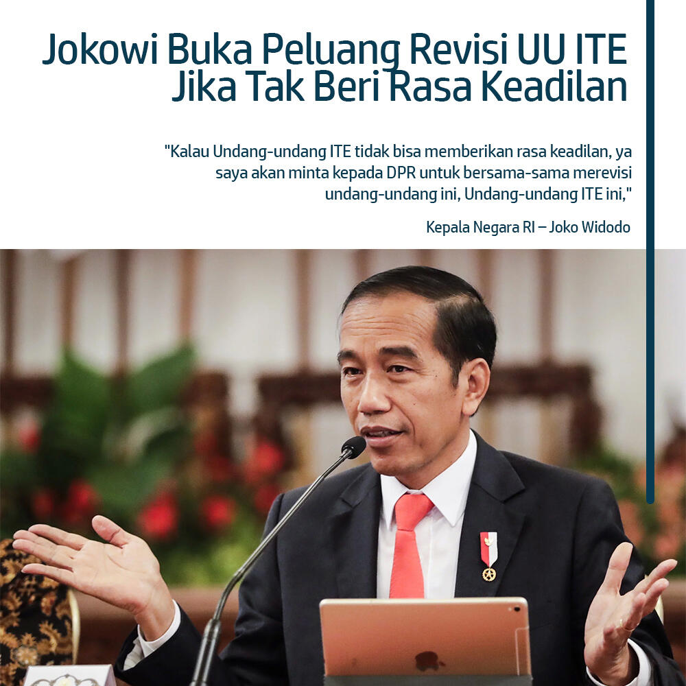 Jokowi Buka Peluang Revisi UU ITE Jika Tak Beri Rasa Keadilan