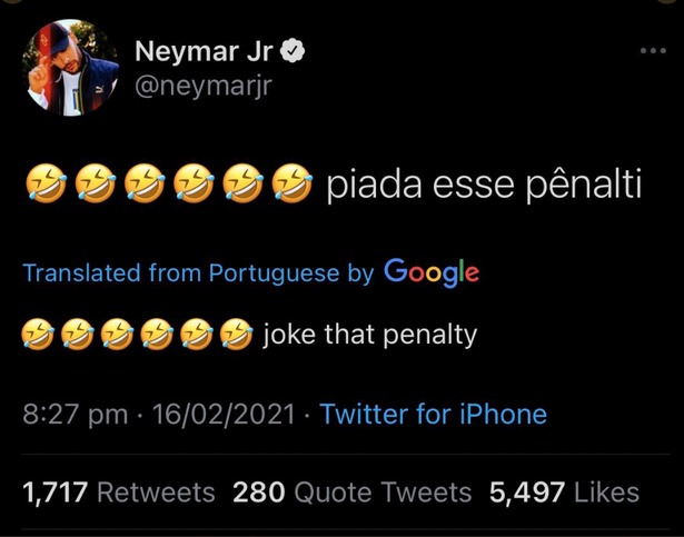 Neymar Sempat Sindir Pinalti Barca, Lalu Cuitannya Dihapus!