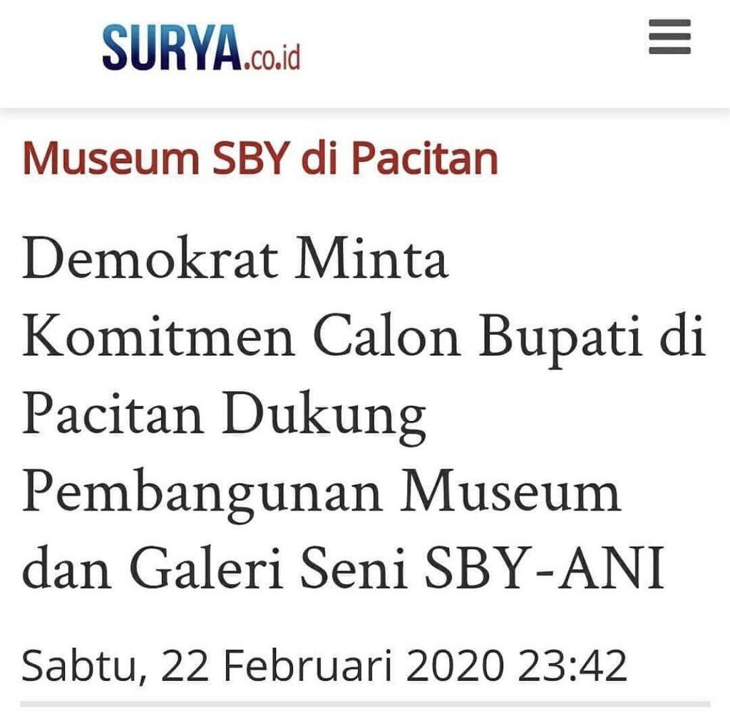 Demokrat Tuding Fitnah Buzzer,SBY Tak Pernah Minta Dana Hibah Bangun Museum diPacitan
