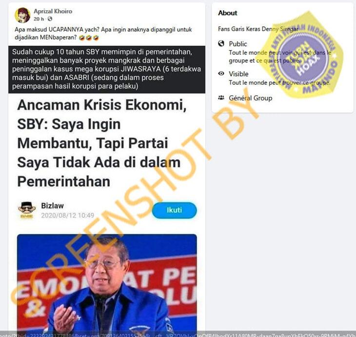 SBY Ingin Membantu, Tapi Partainya Tak Ada di Pemerintahan