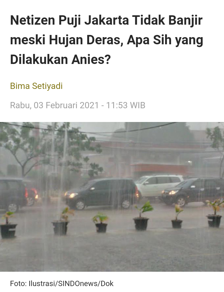 Hujan Lebat, Ini 13 Wilayah di Jakarta Terendam Banjir Setinggi 70 Cm