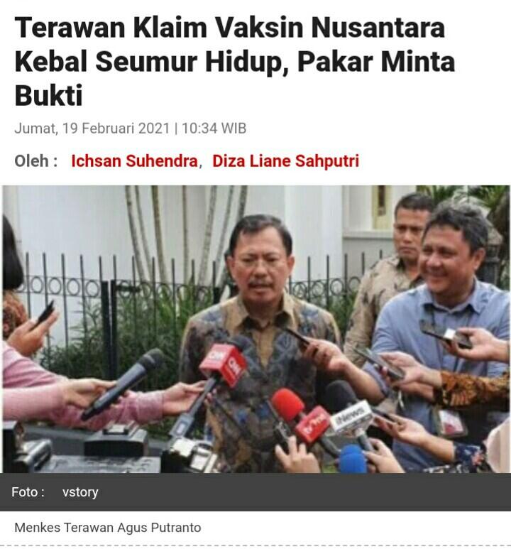 BPOM Sebut Masih Terlalu Dini Mengklaim Khasiat dan Keamanan Vaksin Nusantara