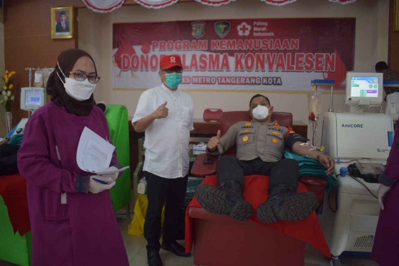 Sembuhkan Dari Corona, 8 Polisi Tangerang Kota Donor Plasma Konvalesen
