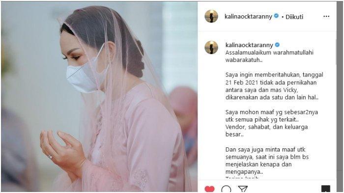 Ternyata Ini Yang Menyebabkan Kalina Oktarani Batal Nikah dengan Vicky Prasetyo!