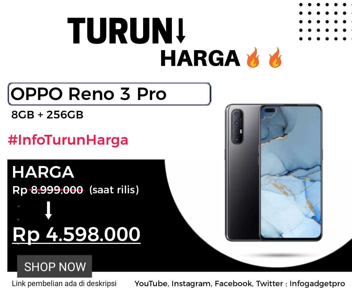 OPPO Reno 3 Pro Turun Harga