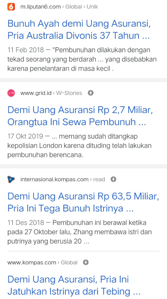 Terdaftar Dalam Asuransi Jiwa?
Awas Anda Bisa Mati Oleh Keluarga Sendiri!
